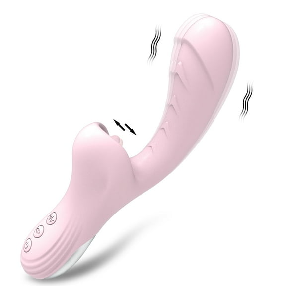 2 in 1 Tongue Vibrator Dildo Women G-Spot Vaginal Clitoral Massage