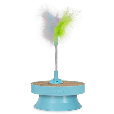 2-in-1 Track Topper Scratch and Bat Cat Post Toy