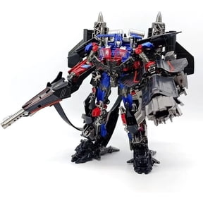 2-in-1 Transformable Heavy Truck Sci-Fi Mecha Action Figure, Poseable Red-Blue ABS Collectible Model with Multi Display Attachments