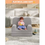 2-in-1 Transformable Kids Sofa Chair or Folding Bed in Ddoux Sherpa Fabric,Foldable & Lightweight, Cosy Seat for Children's Room, Playground, Birthday Gift