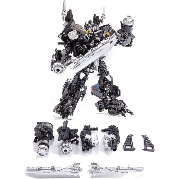 2-in-1 Transformable Off-Road Truck Sci-Fi Mecha Action Figure, Poseable ABS Collectible Model with Assorted Display Attachments