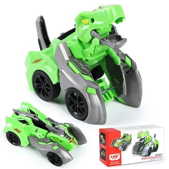 2 in 1 Transforming Dinosaur for 3 4 5 6 7 8 Year Old Boys and Girls, T Rex Transformer Toys Christmas Birthday Gifts Green
