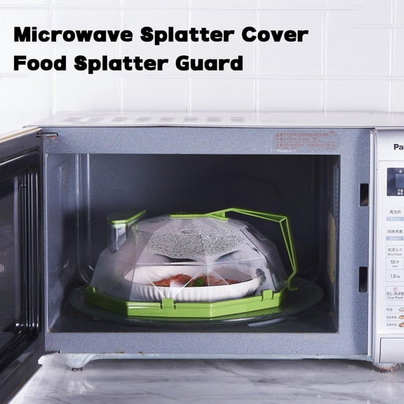 2-in-1 Transparent Microwave Cover, Heat Resistant Food Splatter Guard, Dust-Proof Fresh-Keeping Lid, Reusable Clear Protective Cover for Microwave Heating and Daily Food Shielding