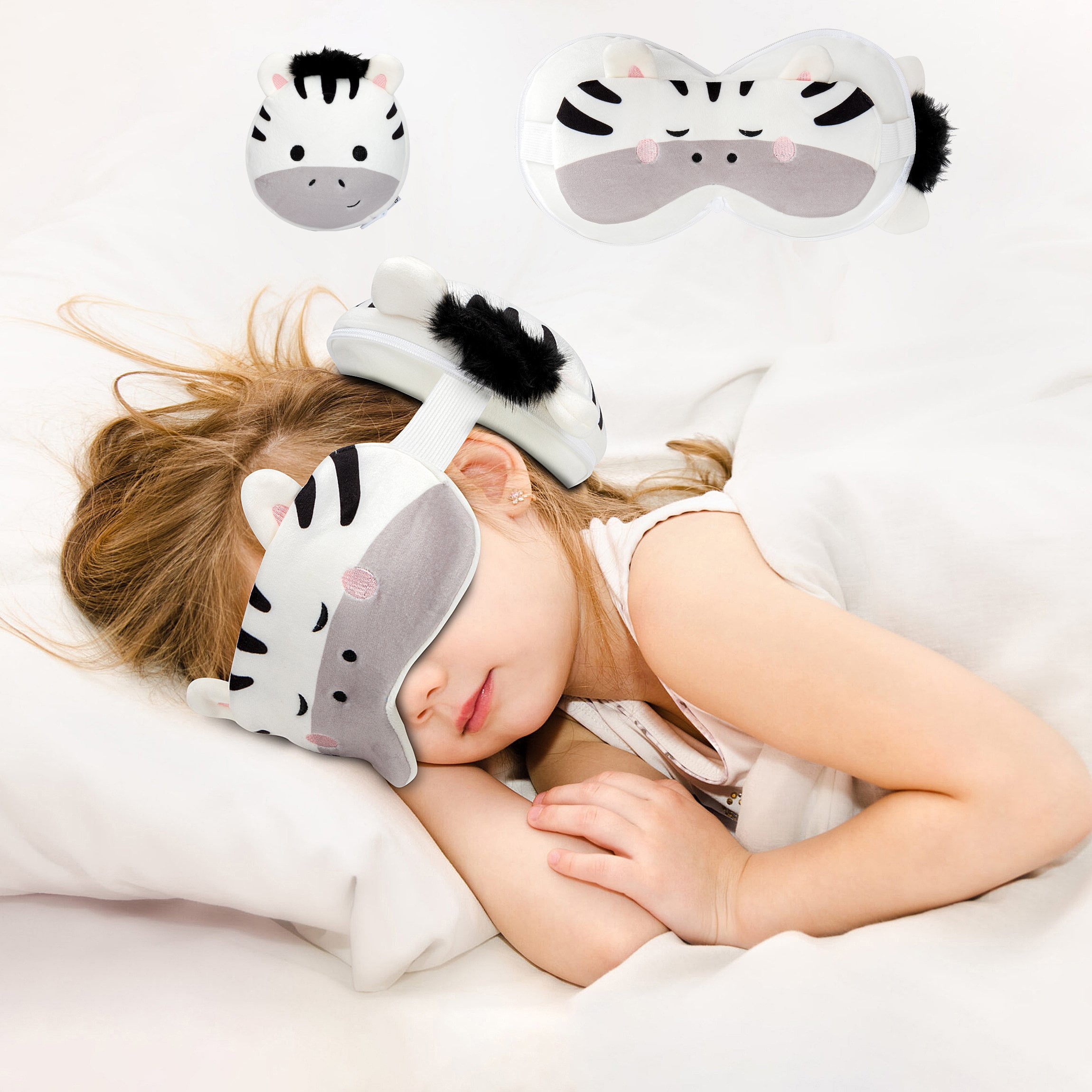 Mirage 2-in-1 Travel Pillow and Eye Mask Soft Blindfold for