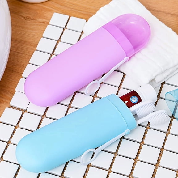 Travel Toothbrush Holder, Portable Toothbrush and Toothpaste Travel Case with Hard Shell Leak-Proof Storage for Home & Outdoor Travel