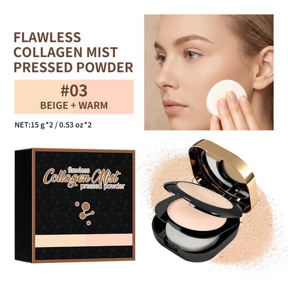 2-in-1 Two Color Setting Powder for Face Long Lasting Matte Finish Oil Control Waterproof Makeup Setting Powder Contour & Highlight Dual Layer Pressed Powder for All Skin Types 30g
