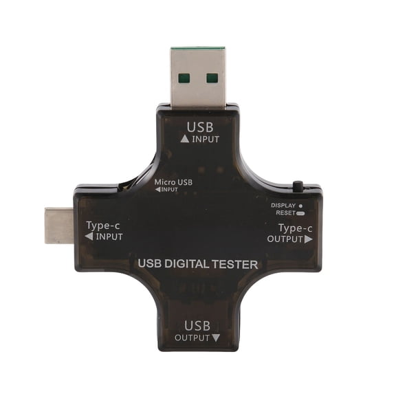 2 in 1 Type C USB Tester Color Screen LCD Digital Multimeter, USB C Voltage Current Voltmeter Ampere Voltmeter Detector ,Live Data