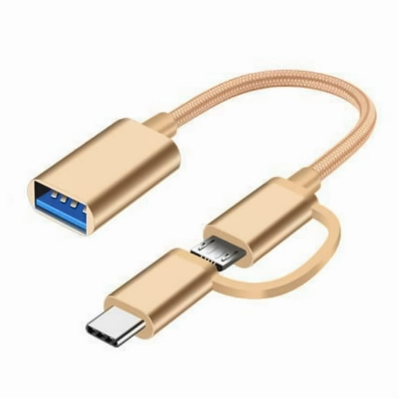 2 in 1 USB C /Micro USB to USB Adapter Cable for Android And Type C Devices 480Mbps Highly Speed Data Transmission