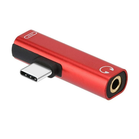 2 in 1 USB C Type C to 3.5mm Jack AUX Headphone Audio Charger Converter UK NEW E5W6