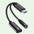 2in1 USB C to 3.5mm Headphone and Charger Adapter, USB C to AUX