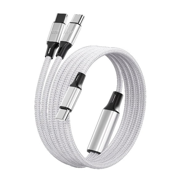 100W Type C Charging Cable 100W USB C to Double USB C Cord Type C Charging Cable Fast Charging Cable for Phone Laptop