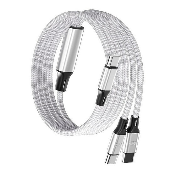 2 in 1 USB C to USB C Cable Fast Charging Cord 100W Type C to Type C Charger