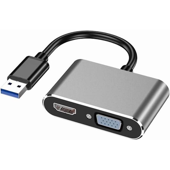 2 in 1 USB To VGA HD Adapter, USB 3.0/2.0 To 4K HD/HD 1080P VGA Adapter, PC Video Graphics Cable Converter