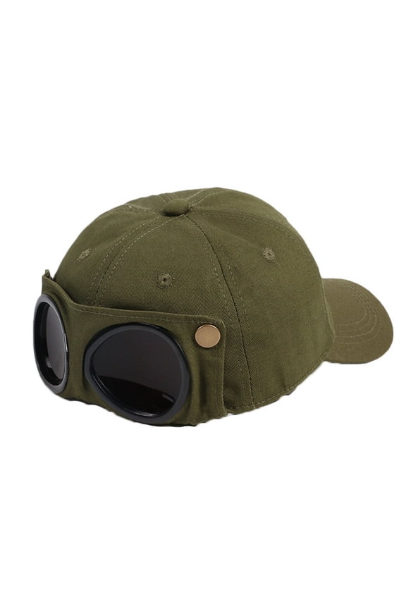 2-in-1 UV Protection Baseball Cap, Removable Sunglasses Visor Headwear, Breathable Cotton Sunshade Hat for Outdoor Skiing Cycling Travel Sports Daily Sun Protection