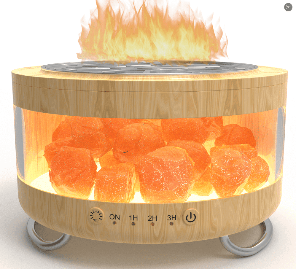 2-in-1 Ultrasonic Essential Oil Diffuser, Cool Mist Humidifiers & Himalayan Salt Lamp, Aromatherapy Diffuser Portable Mini Humidifier for Bedroom / Plants / Travel / Desk