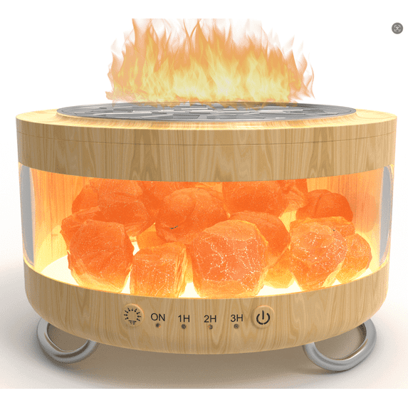 2-in-1 Ultrasonic Essential Oil Diffuser, Cool Mist Humidifiers & Himalayan Salt Lamp, Aromatherapy Diffuser Portable Mini Humidifier for Bedroom / Plants / Travel / Desk 