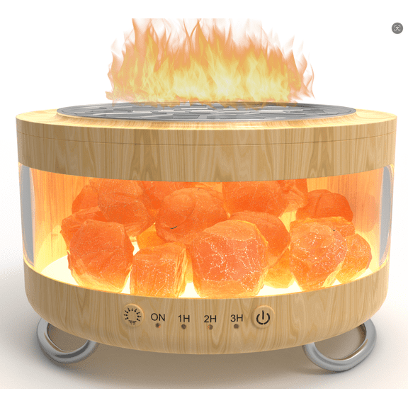 2-in-1 Ultrasonic Essential Oil Diffuser, Cool Mist Humidifiers & Himalayan Salt Lamp, Aromatherapy Diffuser Portable Mini Humidifier for Bedroom / Plants / Travel / Desk