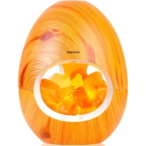 2-in-1 Ultrasonic Essential Oil Diffuser & Himalayan Salt Lamp, Aromatherapy Diffuser Cool Mist Humidifier with Auto Off Function, 100% Pure Himalayan Pink Salt Rock, 250ml (Wooden Grain)