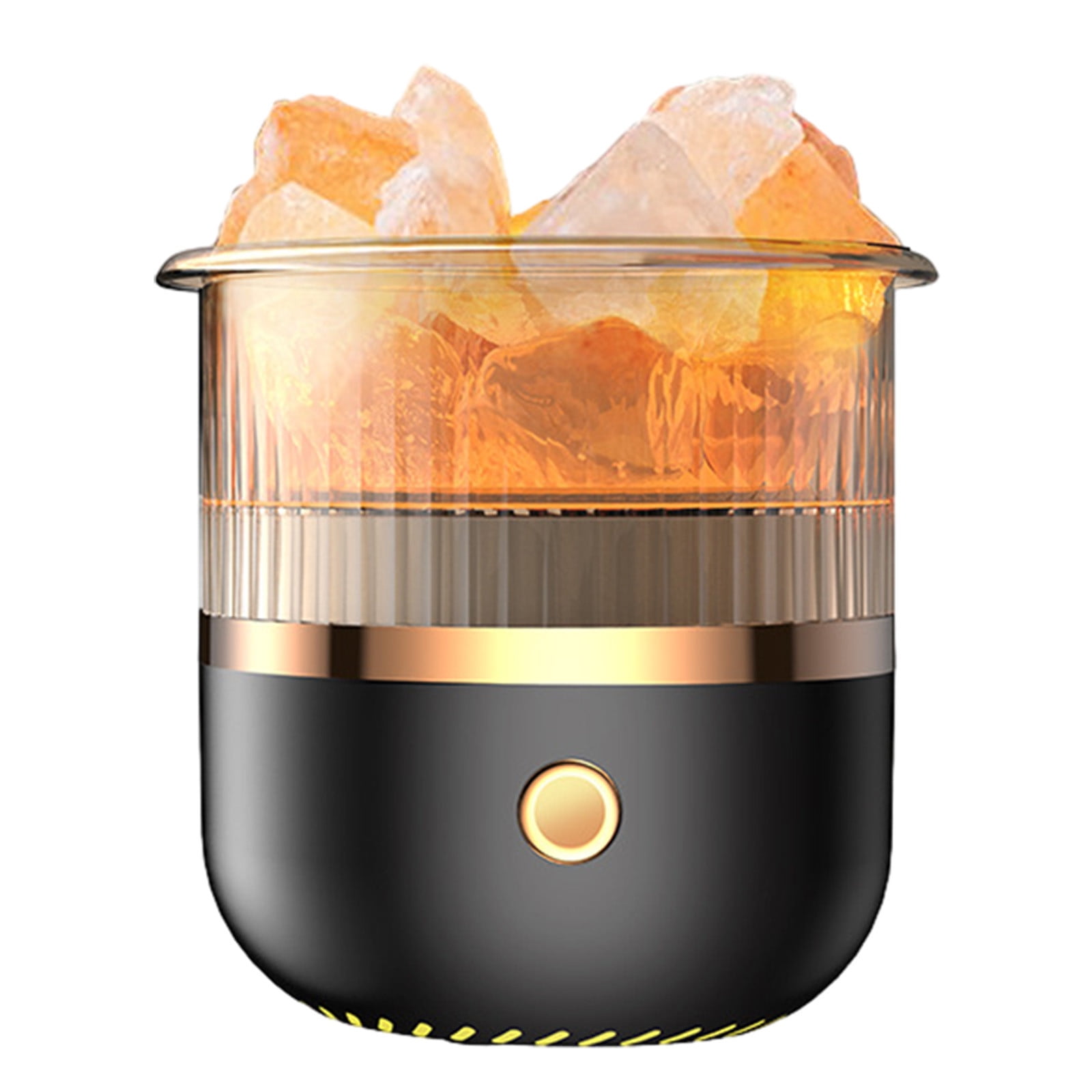 2-in-1 Ultrasonic Essential Oil Diffuser & Himalayan Salt Lamp, Aromatherapy Diffuser Cool Mist Humidifier with Auto Off Function, Pure Himalayan Pink Salt Rock, 160ML