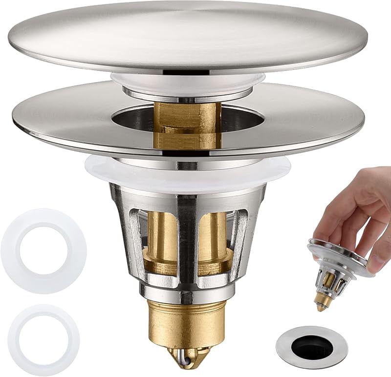 Universal Waschbeckenstopfen Edelstahl – Passt Für 27-41 Mm Abflusslöcher, Mit Sprungkern