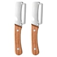 thumbnail image 1 of 2-in-1 Vegetable Peeler, 2 Piece Stainless Steel Peeler Set, Premium Wooden Handle Peeler with Built-In Bottle Opener, Multi-Purpose Fruit and Vegetable Peeler, Suitable for Various Produce, 1 of 7