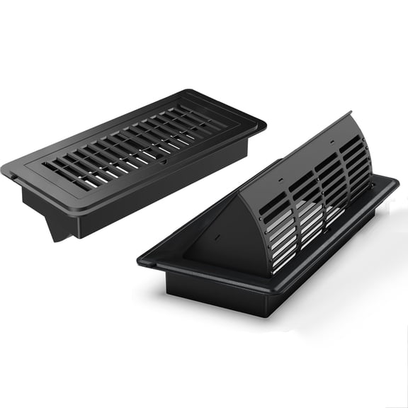 2-in-1 Vent Deflector & Floor Cover 2 Pack Black 4x10 Adjustable Home Office Ceiling Airflow Control