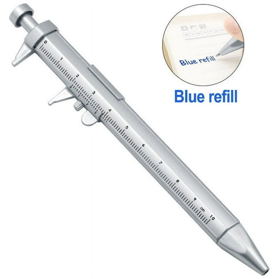 2 in 1 Vernier Caliper 0-100mm Ballpoint Pen Gadget for Men Women Gifts Engineer Woodworkers Carpenter Student B
