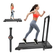 2 in 1 Walking Pad with Handrail Under Desk Foldable Treadmill 2.5HP Jogging Machine With Remote Control RELIFE REBUILD YOUR LIFE