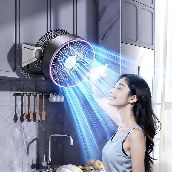 2-in-1 Wall Mount & Desktop Fan, Portable USB Powered Mini Air Circulator, 360 Rotation Quiet Personal Cooling Fan with Strong Airflow for Kitchen Wall, Office Desk, RV, Dorm Bunk Bed & Camping