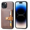 thumbnail image 1 of 2 in 1 Wallet Back Cover for iPhone 15 PU Leather Magnetic Clasp Back Case Cover with Card Holder Pocket Slim Phone Cases for iPhone 15 - Coffee, 1 of 6
