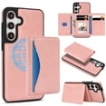 thumbnail image 1 of 2-in-1 Wallet Case for Samsung Galaxy S24, RFID Blocking PU Leather with Magnetic Detachable 9 Card & Cash Slots, Kickstand Shockproof Protective Classic Slim Cover for Women & Men, Pink, 1 of 12