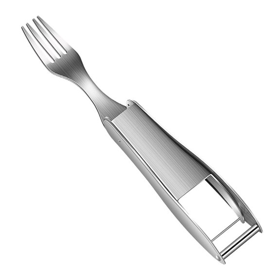 2-in-1 Watermelon Cutter Tool Fork Stainless Steel Fruit Slicer for Melons Cantaloupe Kitchen Camping Gadget 1-Pack