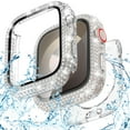 thumbnail image 1 of 2-in-1 Waterproof Bling Case for Apple Watch Ultra 2/1 49mm Screen Protector Case, Diamond Protective Face Cover iWatch Ultra 2/1 49mm Crystal Rhinestone Bumper Accessories Women,Clear, 1 of 5