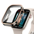 thumbnail image 1 of 2-in-1 Waterproof Case for Apple Watch Screen Protector,Fit For iWatch Series 6/5/4/SE 40mm,Built-in Tempered Glass Film Face Protective & PC Bumper Cover Ultra-Thin Case,Black + Rosegold, 1 of 6