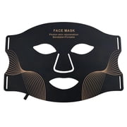 2-in-1 Wearable 7 Color LED Silicone Face and Neck Light Mask Set with USB Switch, Bendable Beauty Light Device with Adjustable Straps for Home Facial Care