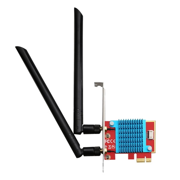 2 in 1 Wifi+Bluetooth-compatible PCIe 1x to M.2 NGFF-Ekey WIFI Adapter Card with 5DBI for Laptop