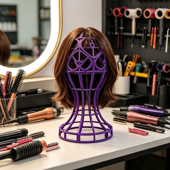 2 in 1 Wig Stand, Mannequin Head Holder Storage Drying Rack, Salon Hair Accessory Display Organizer, Stand for Salon Wig Storage Drying Display