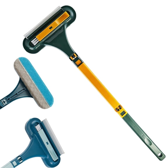 2-in-1 Window Cleaning BrushI, Detachable Extendable Handle, Lightweight Reusable Tool for Window Screens, Glass, Car Interiors & Household Surfaces