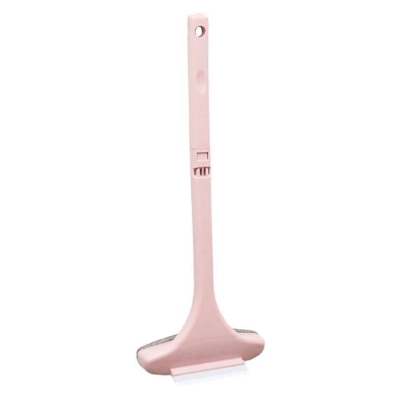 2-in-1 Window Screen Cleaning Brush 46×16 cm with Detachable Handle Pink Mesh Screen Cleaner Tool & Squeegee for Patio Door Porch Windows Glass Mirrors Multi-Surface Wet Dry Home Cleaning Tool