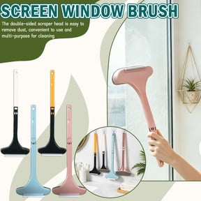 2-in-1 Window Screen Cleaning Brush, Multi-Purpose Mesh Screen Cleaner with Squeegee, Detachable Handle for Home, Office, and Car Detailing.White