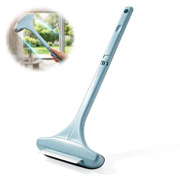 2-in-1 Window Screen Cleaning Brush Value Set, Double Sided Wet & Dry Mesh Cleaner with Squeegee, Detachable Handle for Home, Office, Car