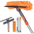 thumbnail image 1 of ITTAHO Window Squeegee with Extendable Pole, Window Scrubber Cleaning Tool, Washable Microfiber Chenille Pads, 1 of 8