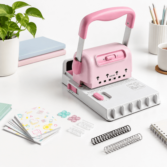 2-in-1 Wire & Disc Portable Book Binding Machine with Starter Accessories for DIY Journals, Planners, Scrapbooks