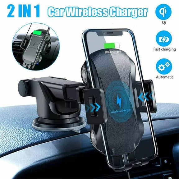 2-in-1 Wireless Car Charger & Air Vent Phone Holder – Fast Charging Compatible With iPhone 17/16/15 Dashboard up to 10W Wireless Charging 5V/2A or 9V/1.67A input 5W and 7.5W Protocols