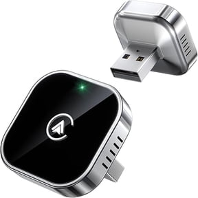 2-in-1 Wireless CarPlay Adapter for IPhone & Android Auto, Plug & Play CarPlay Dongle Converts Wired to Wireless, Fast Auto-Connect, No Delay, Mini Size with w/USB-C Port