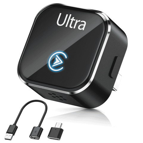 2-in-1 Wireless CarPlay Adapter & Android Auto Adapter, Wired to Wireless, Plug & Play Mini USB Adapter, Fast & Stable for iPhone & Android(Black)