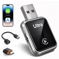 thumbnail image 1 of 2-in-1 Wireless CarPlay & Android Auto Adapter, Converts Wired CarPlay to Wireless, Plug and Play Dongle with Stable Auto-Reconnect, Extended Cable and USB-C Converter, for iOS 10+ and Android 12+, 1 of 7