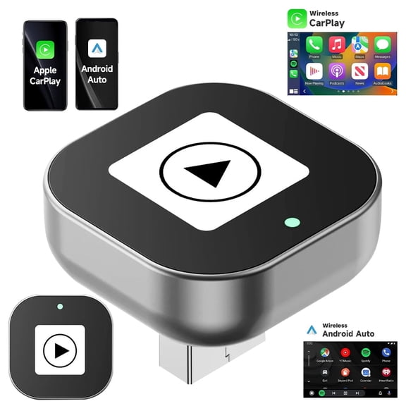 2-in-1 Wireless CarPlay & Android Auto Adapter,DFITO Plug & Play CarPlay Dongle Converts Wired to Wireless, Fast Auto-Connect, No Delay