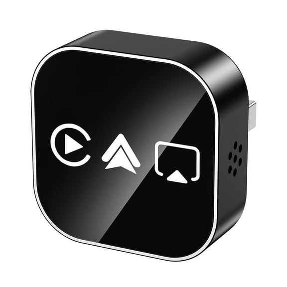 2-in-1 Wireless CarPlay & Android Auto Adapter, Wired to Wireless USB Dongle Plug and Play, Compatible with iOS 10+ & Android 11+, Black