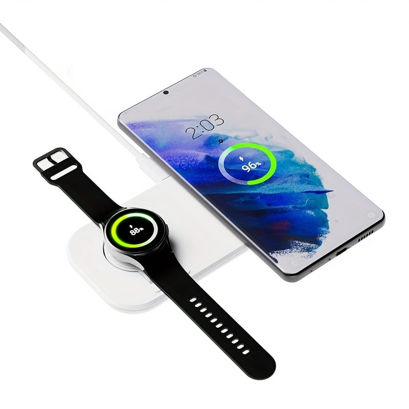 The 2-in-1 Wireless Charger for Mobile Phones Is Suitable for iPhone Models 17/16/15/14/13/12 And for Apple Watches Suitable for Samsung S25/ Suitable for Samsung Watches
